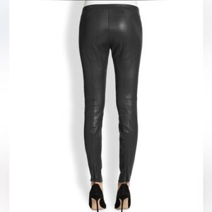 Vince Leather Back Zip Legging in Black